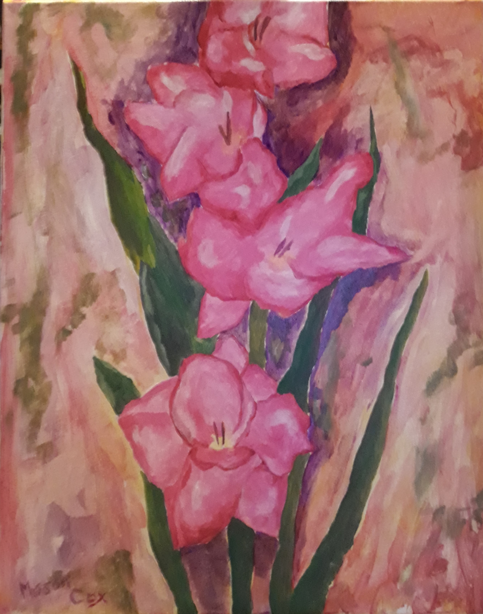 Pink Gladiolas 2 by Mason Cox